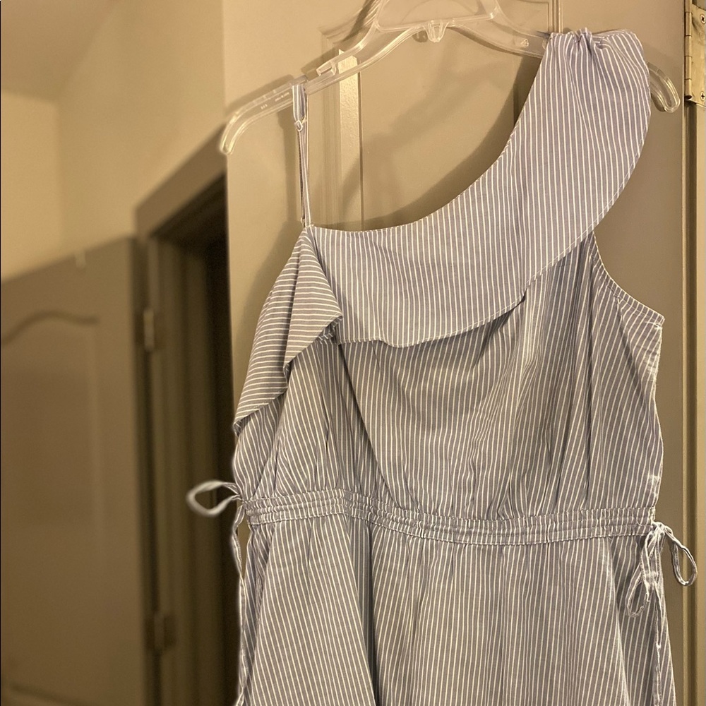 One shoulder striped dress